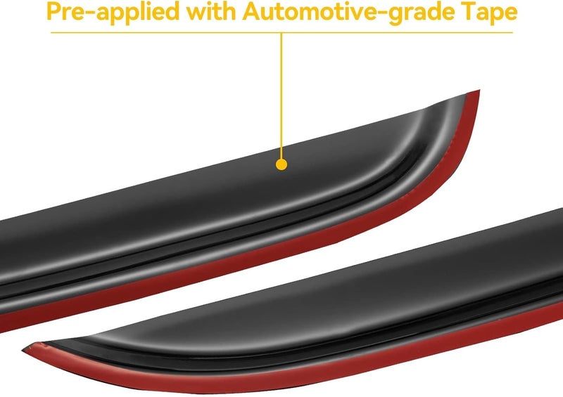 Cxdar Window Rain Guards for 2007-2013 Chevy Silverado/GMC Sierra 1500/Avalanche, 07-14 Silverado/Sierra 2500HD 3500 HD/Suburban/Yukon XL Window Visors Vent Guard Shade Deflector Crew Cab - Image 4